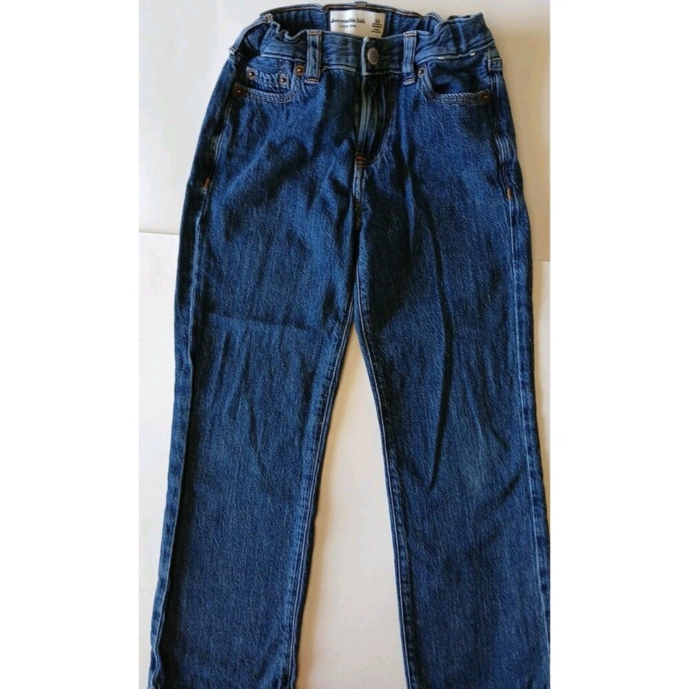 Abercrombie Kids Loose Jeans 5/6 Regular Dark Wash Elastic  Adjustable Waist - Picture 2 of 16